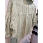 ZARA  Linen Blend Button Down Shirt‎ Top, Two Pocket Front, Sage Green, Casual Photo 6