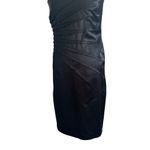 David Meister Black Satin One Shoulder Cocktail Dress Size 8 Photo 8