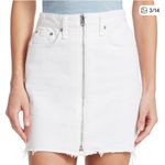 Rag and Bone  White Denim Zipper Distressed Mini Skirt in Size 24 Photo 2