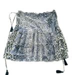 Poupette St. Barth  White Blue Green Tassel Tiered Mini Skirt Photo 7