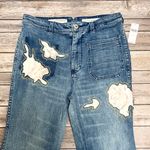 Pilcro and the Letterpress High Rise Trouser Bootcut Medium Wash Floral 29 NWT Photo 2