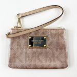 Michael Kors Metallic Leather Wristlet Wallet Rose Gold Pink Photo 0