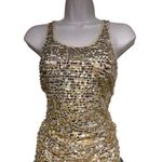 EXPRESS 2011 gold and silver sequin tank top with lace detailing Photo 0