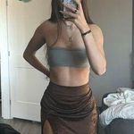 Brown Satin Mini Skirt Size XS Photo 0