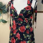 Lulus NWOT Lush Loveliness Black Floral Jacquard Tie-Strap Midi Dress Photo 2