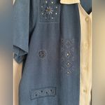 Alfred Dunner Navy Blue Textured 2 Piece Pantsuit Size 14 Photo 4