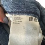 Uniqlo Blue Distressed Ripped Classic Straight Leg Denim Jeans Women Sz 24 Photo 9