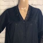 Vintage Silk & Lace Black Button Up Nightgown Size undefined Photo 1