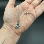 Buddha Sterling Silver Necklace Popcorn Chain Silver Photo 1