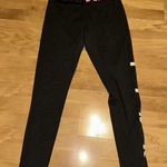 Victoria's Secret PINK Women's Yoga Pants Gray Burgundy Waist Size Medium Photo 0