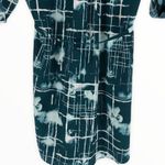 Goldray Cristen Teal Print Belted Roll Tab Elbow Short Sleeve Shirt Dress Size M Photo 6