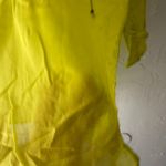 EXPRESS Y2k Size XS Neon Yellow Boho Rhinestone Silk Blend Going Out Top Photo 3