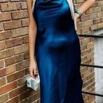 Bebe Satin Cowl Neck Midi Dress Photo 0
