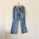 Billabong Flare Low Rise Jeans in Light Wash with Embroidered Floral Size 11 Photo 6