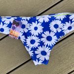 Forever 21 Bikini Bottom Peek A Boo Blue White Daisies  NWT Womens Large Photo 4