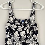 Old Navy Black Floral Linen Blend Midi Dress Size Small Fit & Flare Photo 3