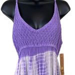 Raya Sun Crepe Crochet Bust Tie Dye Spaghetti Dress Cover Up Photo 1