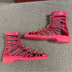 Vivienne Hu New York Square Toe Strapped Leather Cage Sandals Pink Size 7 Photo 4