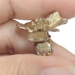 Sterling Silver SINGLE EARRING Vintage Napier  flower signed Napier Gold Over Photo 1