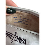 Minnetonka  Silver Leather Moccasins Flats Size US 6 Photo 5