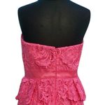 Cache  Coral Peplum Lace Strapless Dress Lined Built in Bra Stretch New NWT $228 Photo 6
