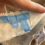 Draper James  white striped cotton tank Americana metallic‎ thread size M Photo 4