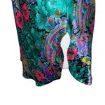 California Dynasty Vintage Paisley Satin Sleepwear Chemise Slip Robe Set Medium Green Photo 4
