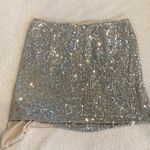 Gianni Bini Silver Sequin Mini Skirt - Size 10 Photo 3