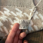 Jessica Simpson Houndstooth Sweater Vest Tan Mocha Cream Size Medium Photo 7