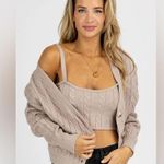 Altar'd State Altar’d State Cable Knit Cardigan & Bralette Set Photo 0