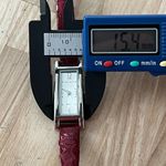 Jaclyn Smith Ladies Watch Stainless Rectangular Case Stainless Dial Red Leather Photo 8