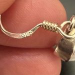 Vintage 925 Sterling Silver Small Heart Moonstone Drop Earrings 3.6g Photo 13