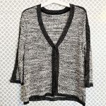 JM Collection Black & White Boucle Knit Cardigan, M Photo 2