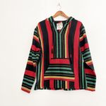 NWT Multicolored Baja Rainbow Sweater Hoodie Poncho M Red Size M Photo 2