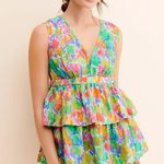 Anthropologie ANTHRO x TRACY REESE | HOPE FOR FLOWERS FLORAL PRINTED TIERED MINI DRESS SMALL Photo 0