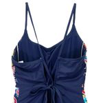 Anne cole NWT Paisley Pom Lace-Up One Piece Swimsuit Navy Blue Multi Size 14 Photo 5