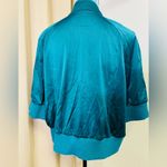 Miss Lili Womens Turquoise Short Sleeve Full Zip Cropped Jacket Size 2X Photo 1
