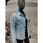 Natural Reflections Denim Shirt S Blue 100% Cotton Snap Button Long Sleeve Photo 1