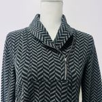 Croft & Barrow Women’s Croft & Barrows Long Sleeve Cowl Neck Chevron Black & Gray Blouse Small Photo 1