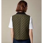 J.Crew Quilted Barn Vest Corduroy Collar Black Preppy Gold Buttons Womens XS NWT Photo 2
