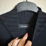 Eskandar Merino Wool Oversized Sweater Knit Midi Dress Sz XL Black High Neck Photo 2
