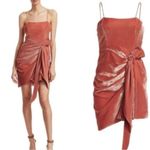 Cinq A Sept pink spaghetti strap mini cocktail semiformal drsss velvet texture Size 0 Photo 1