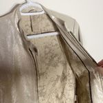 Doma light taupe silver coated moto bomber jacket size S Photo 5