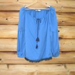 Tory Burch  Silk Boho Fringe Peasant Blouse Photo 2