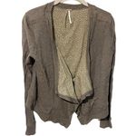 Free People  Size Small Grey Cotton Wool Blend Clasp Open Front Blazer Lightweigh Photo 0