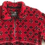 Tsunami Red/Black Snowflake 1/4 Zip Fleece Sweater. Size Medium Photo 1