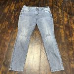 CAbi  High rise distressed light gray size 14 denim normcore jeans Photo 2