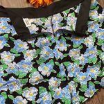 Unique Vintage NWOT Blue Retro Floral Scalloped High Waisted Shorts MEDIUM Photo 4