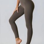 BERLOOK Dark Coffee Cut Out Leggings 24” 43 Brown Size M Photo 0