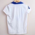 Rugby Ralph Lauren White Polo Shirt Blue Collar Game To The Last 2004‎ Medium Photo 4